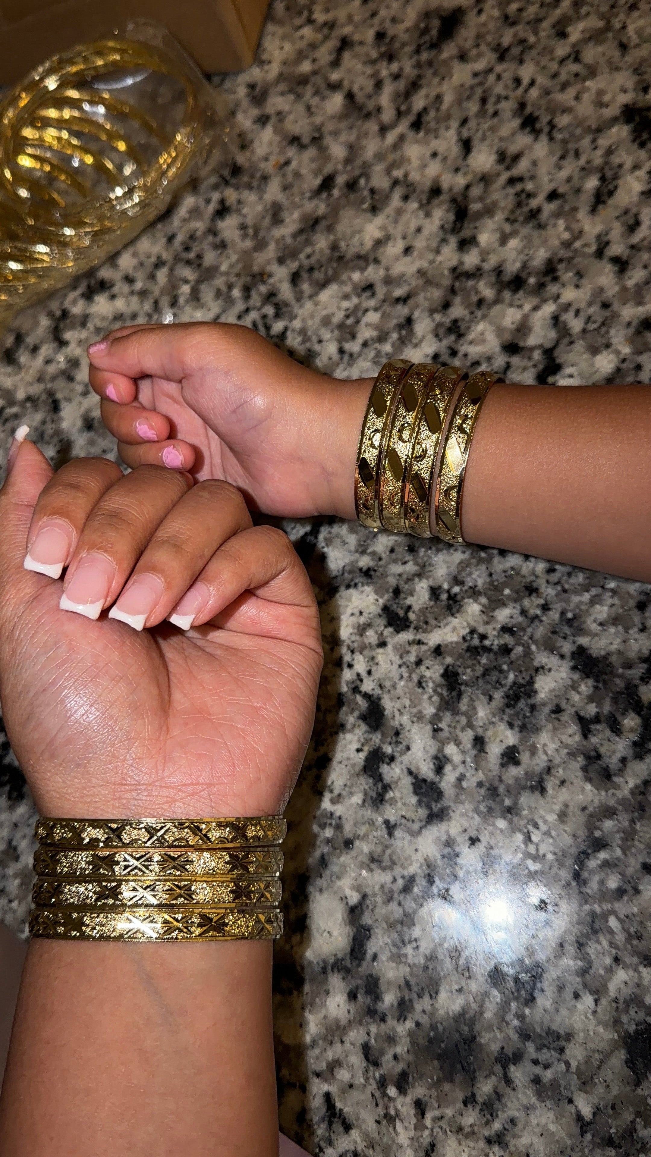 Gold Layered Bangle Set