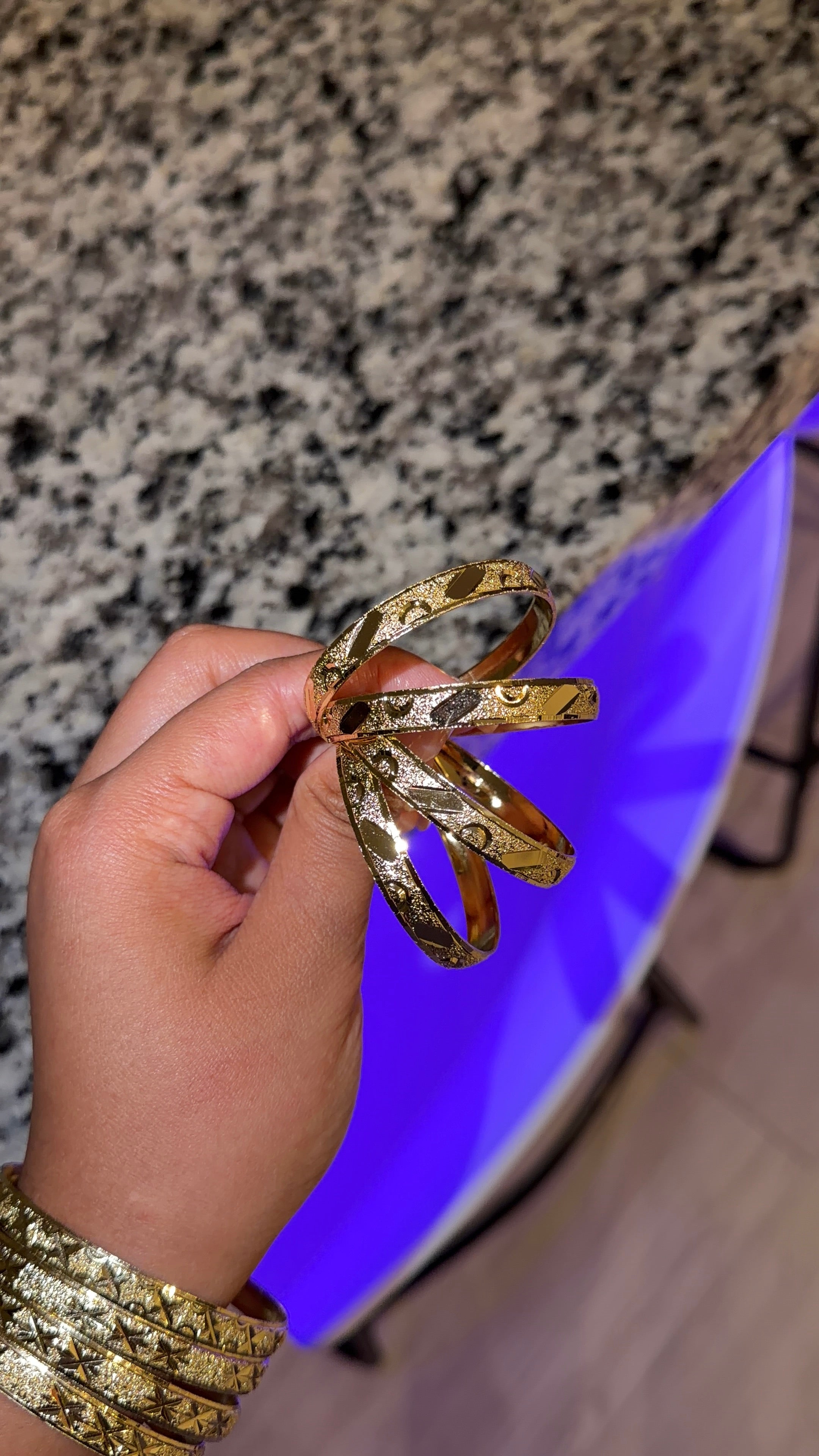 Gold Layered Bangle Set