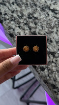 24k Dahlia Flower Studs