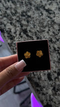 24k Five Rounded Petals Studs