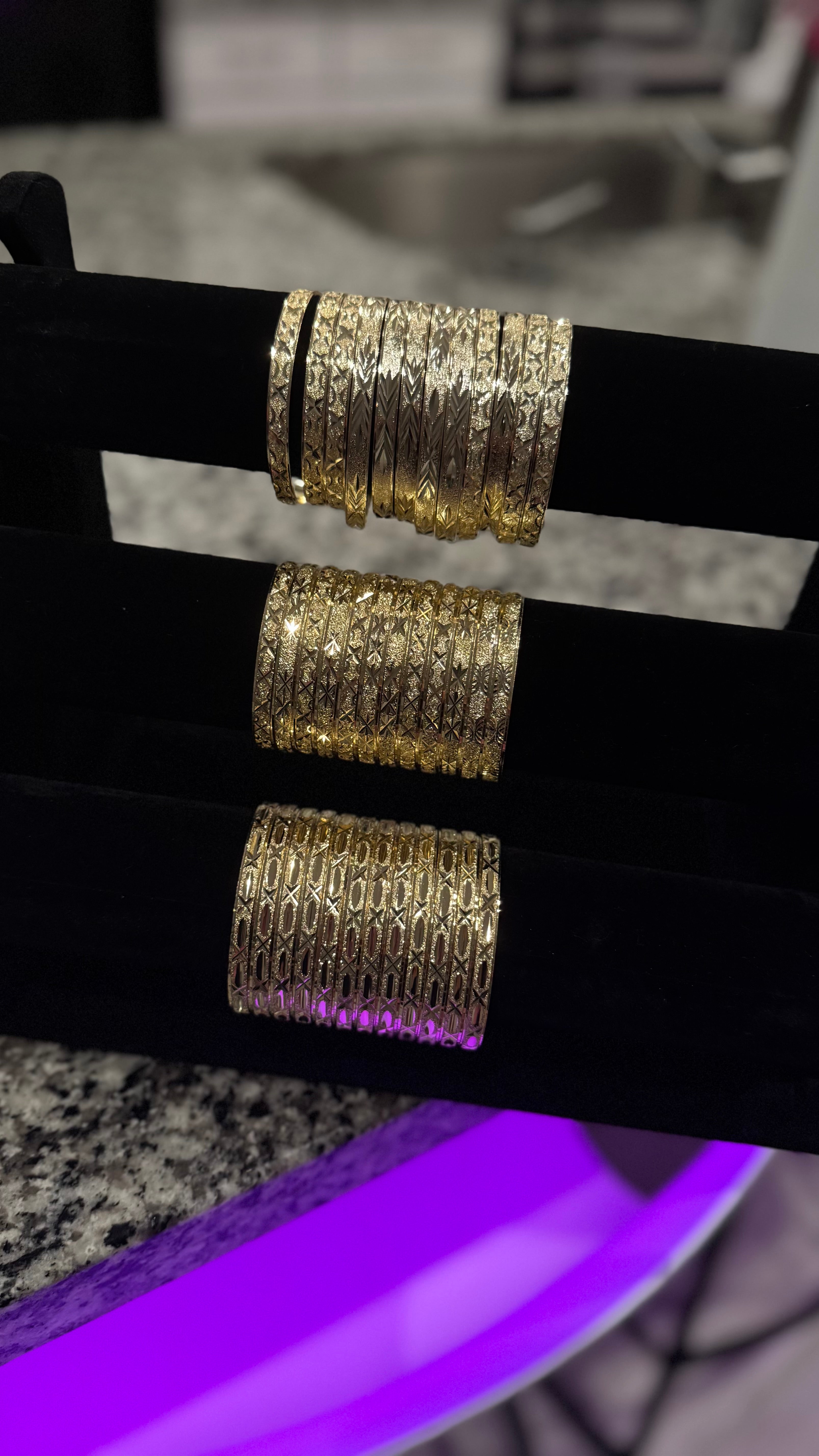 Gold Layered Bangle Set