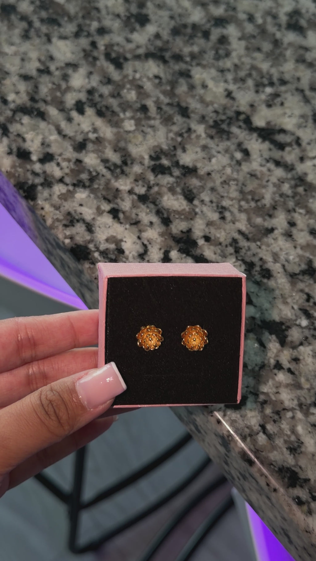 24k Dahlia Flower Studs