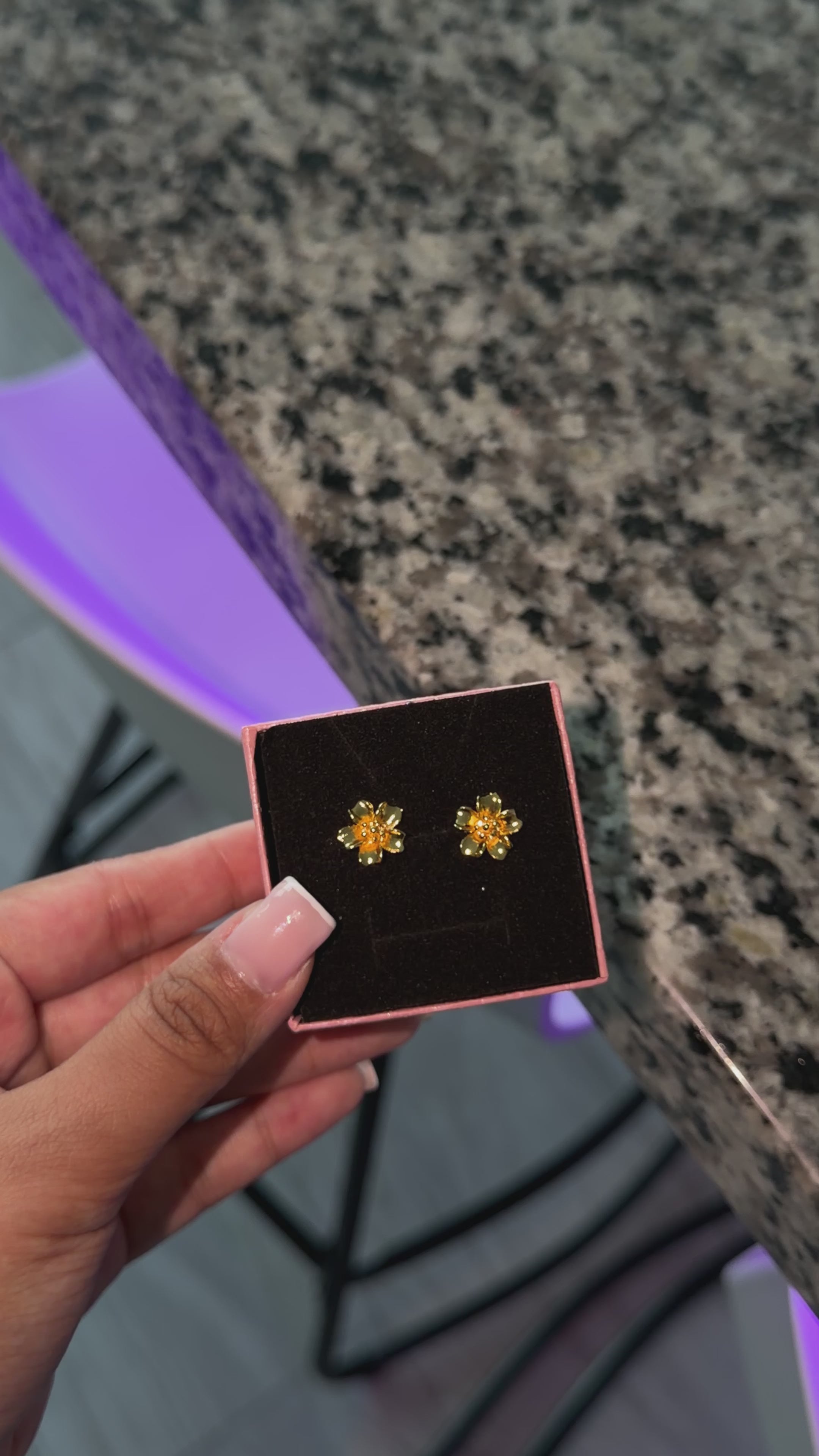 24k Cherry Blossoms Studs