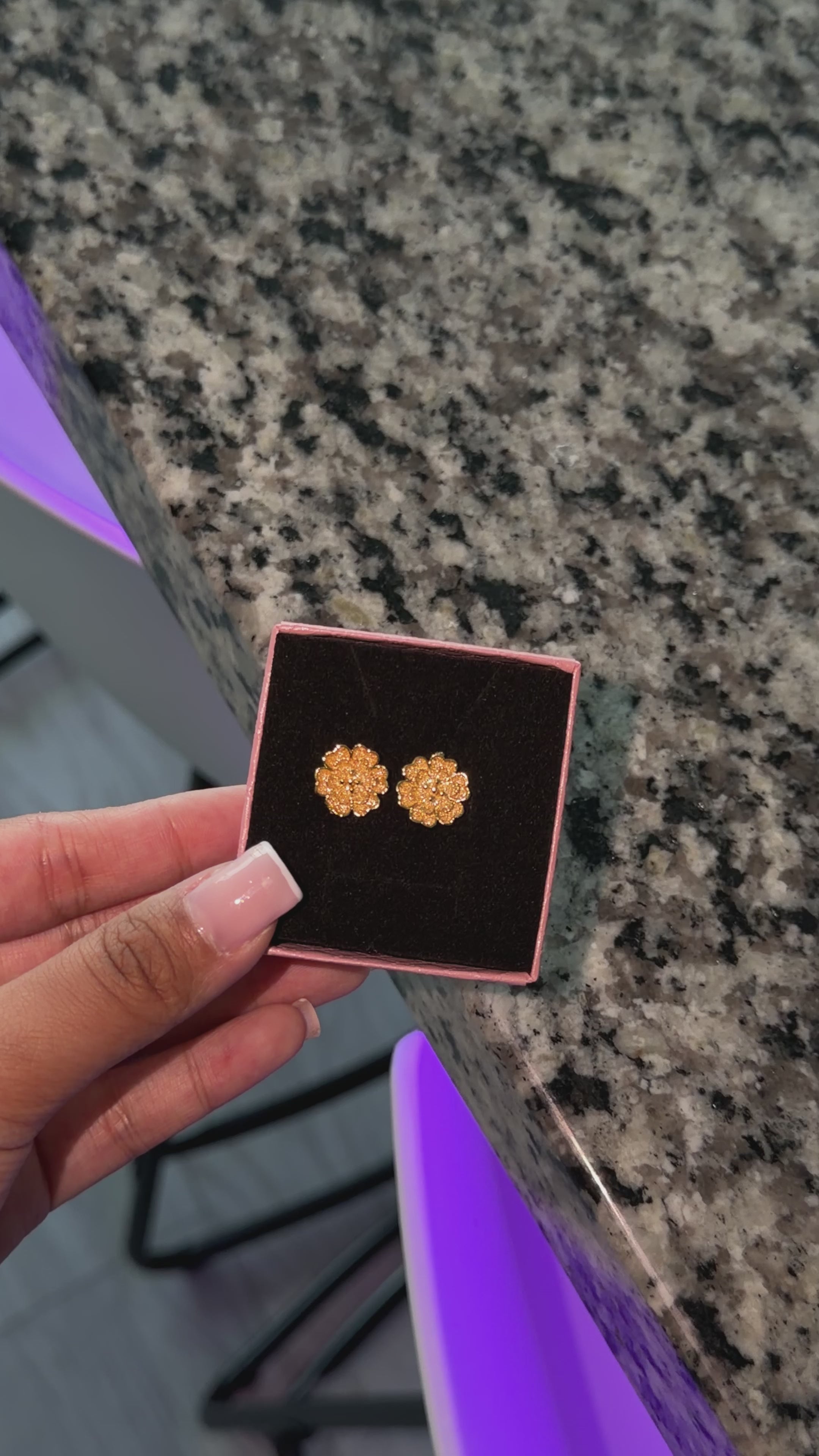 24k Camellia Flower Studs